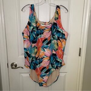 Joe Fresh Multicolor Leaf Print Swimsuit